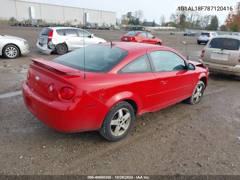 2008 Chevrolet Cobalt Lt VIN: 1G1AL18F787120416 Lot: 40680350