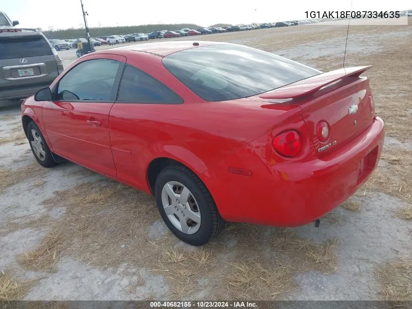 2008 Chevrolet Cobalt Ls VIN: 1G1AK18F087334635 Lot: 40682155