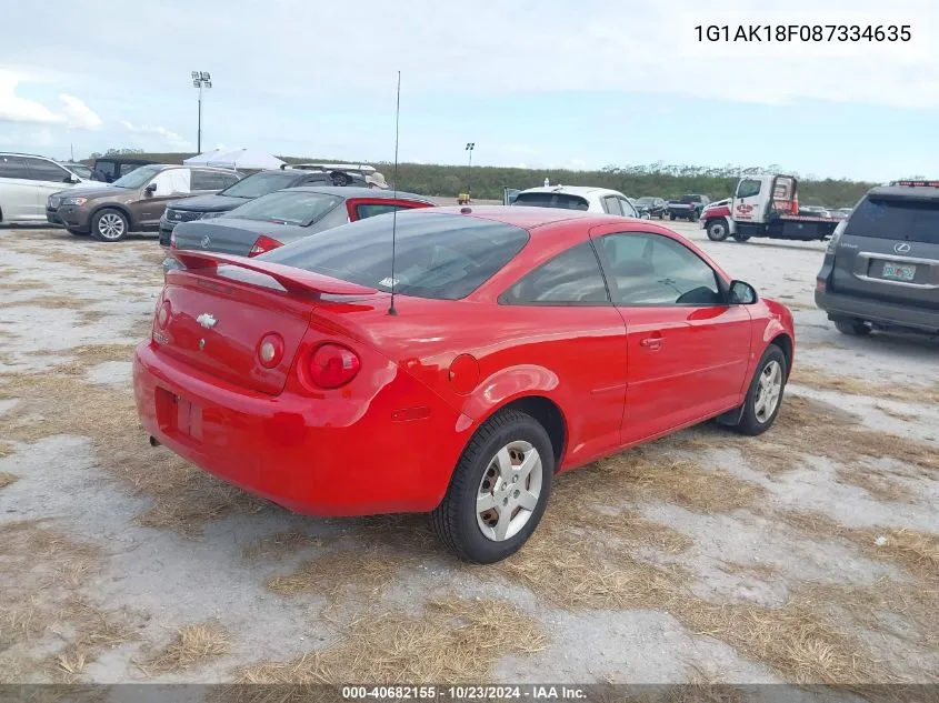 2008 Chevrolet Cobalt Ls VIN: 1G1AK18F087334635 Lot: 40682155