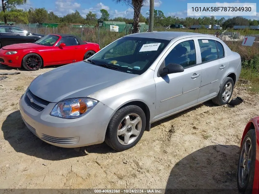 2008 Chevrolet Cobalt Ls VIN: 1G1AK58F787304930 Lot: 40692360