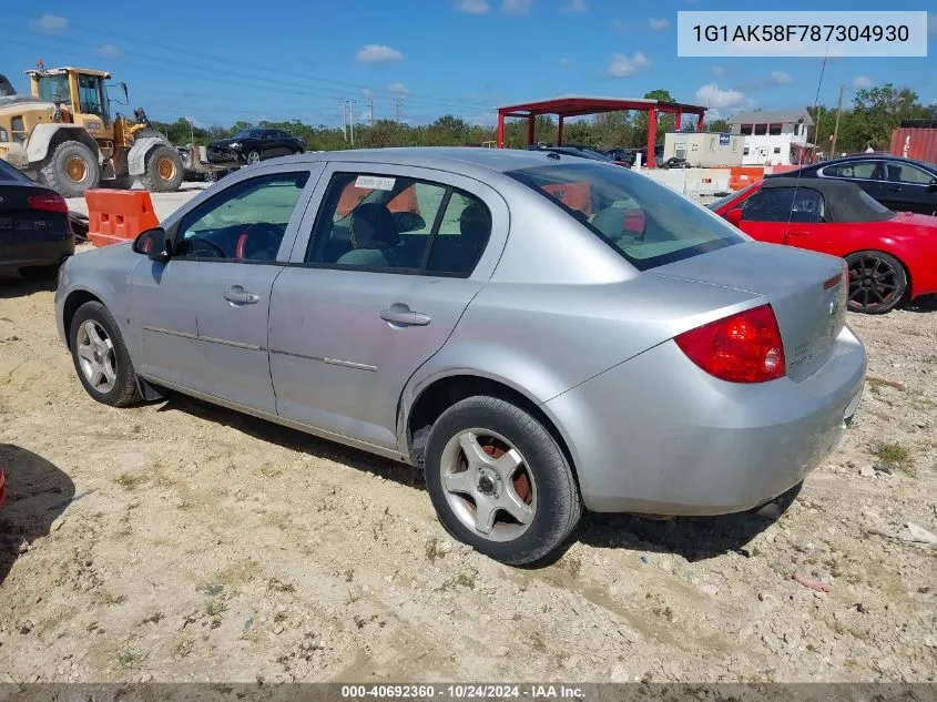 2008 Chevrolet Cobalt Ls VIN: 1G1AK58F787304930 Lot: 40692360