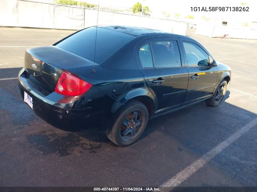 2008 Chevrolet Cobalt Lt VIN: 1G1AL58F987138262 Lot: 40744397