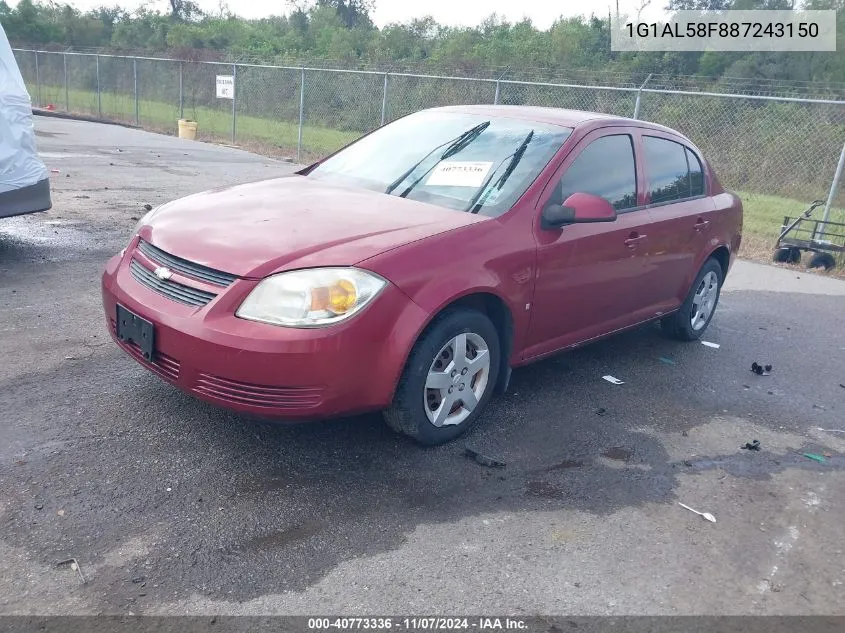 2008 Chevrolet Cobalt Lt VIN: 1G1AL58F887243150 Lot: 40773336