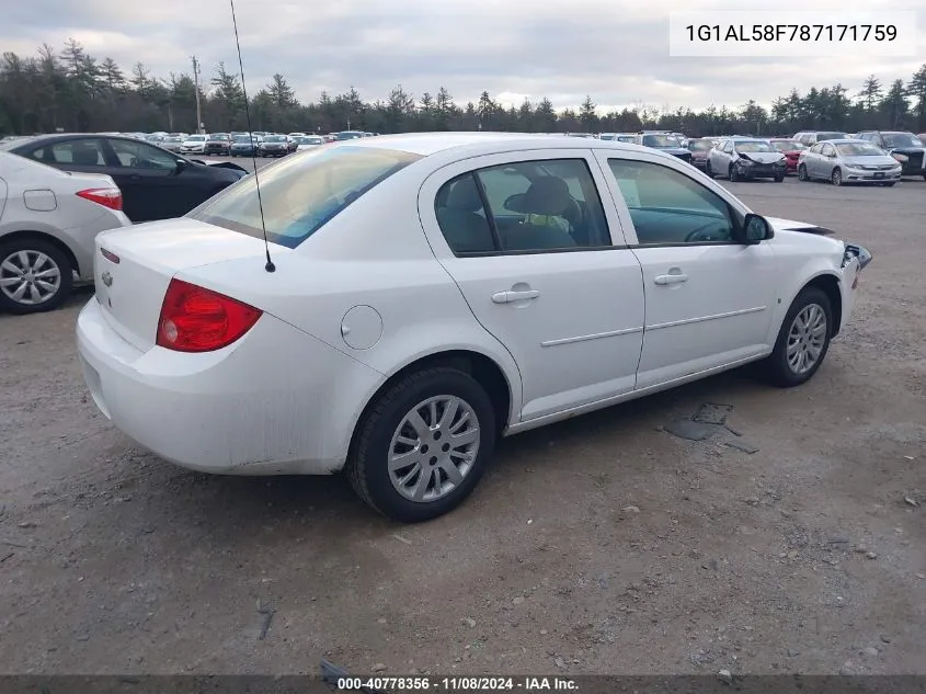 2008 Chevrolet Cobalt Lt VIN: 1G1AL58F787171759 Lot: 40778356