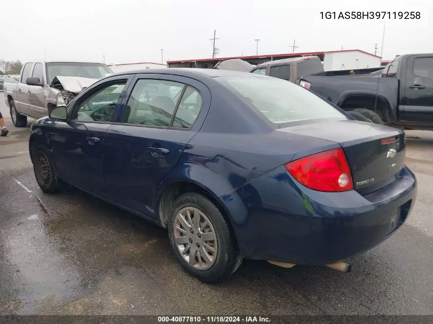 2009 Chevrolet Cobalt Ls VIN: 1G1AS58H397119258 Lot: 40877810