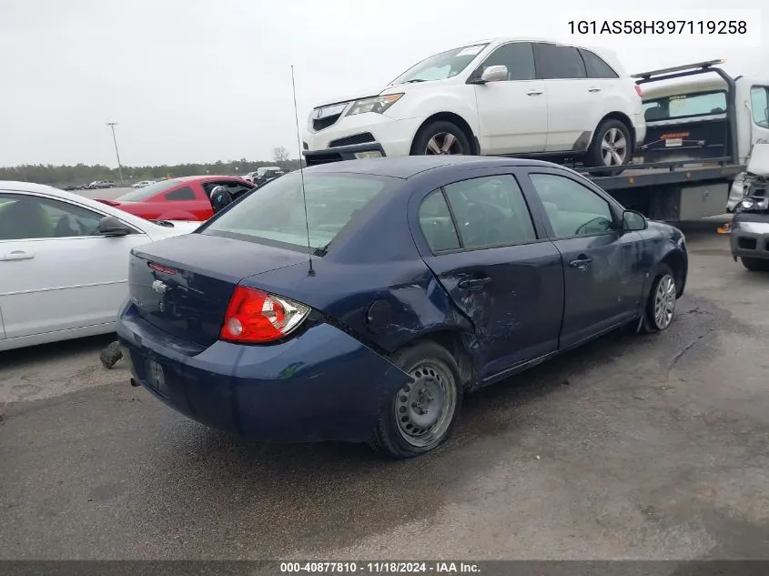 2009 Chevrolet Cobalt Ls VIN: 1G1AS58H397119258 Lot: 40877810