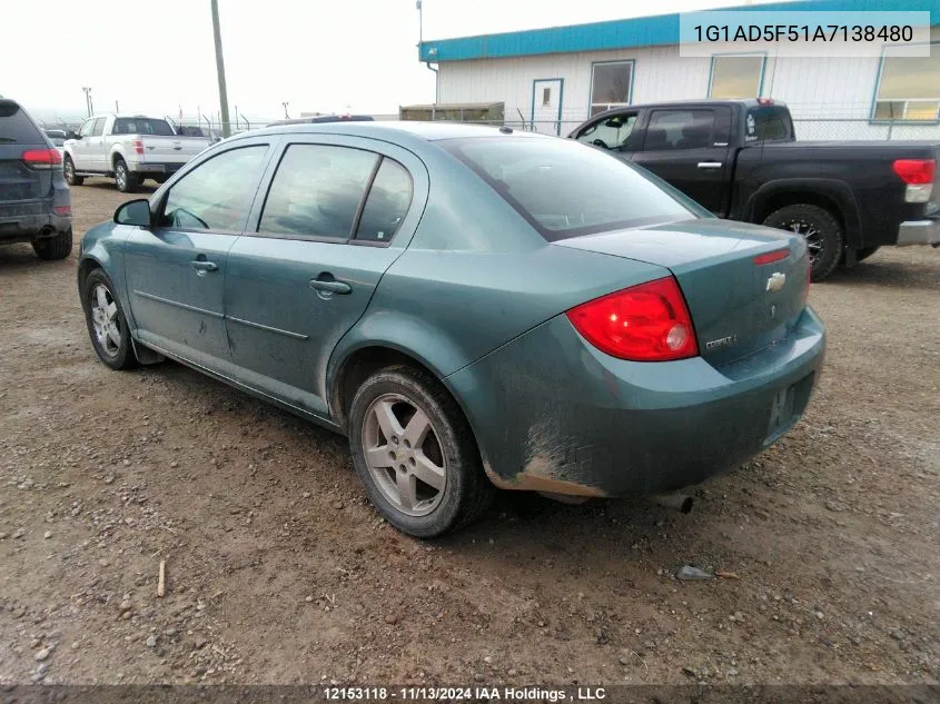 2010 Chevrolet Cobalt VIN: 1G1AD5F51A7138480 Lot: 12153118