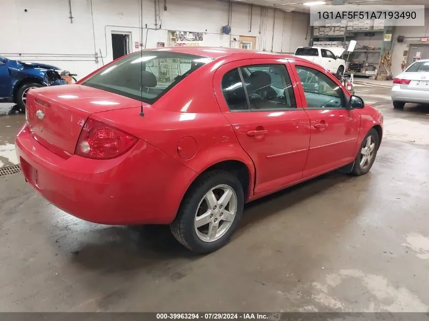 2010 Chevrolet Cobalt Lt VIN: 1G1AF5F51A7193490 Lot: 39963294