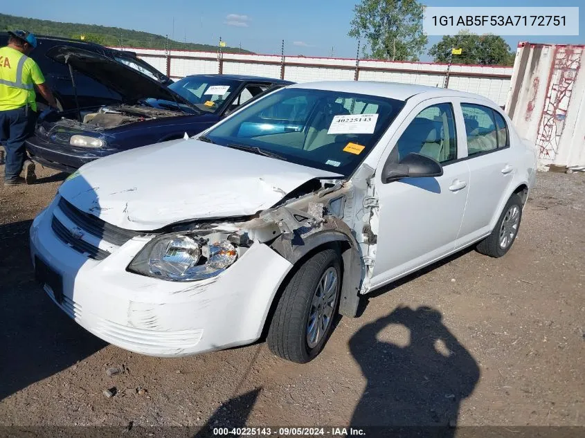 2010 Chevrolet Cobalt Ls VIN: 1G1AB5F53A7172751 Lot: 40225143