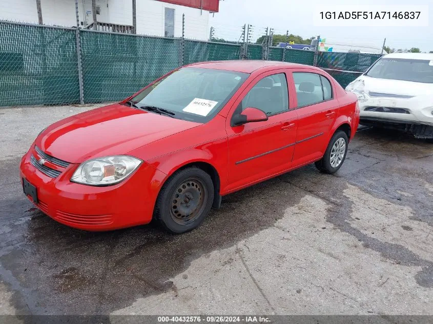 2010 Chevrolet Cobalt Lt VIN: 1G1AD5F51A7146837 Lot: 40432576