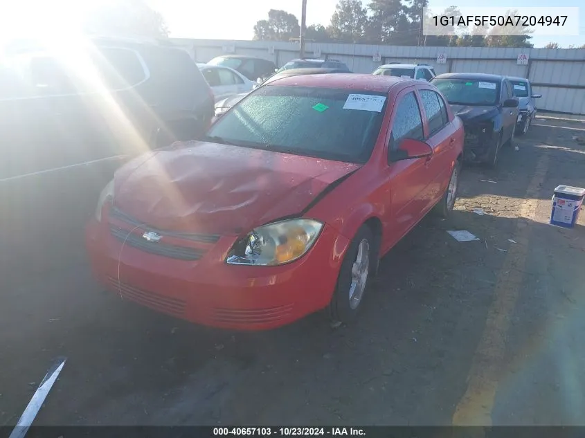 2010 Chevrolet Cobalt Lt VIN: 1G1AF5F50A7204947 Lot: 40657103