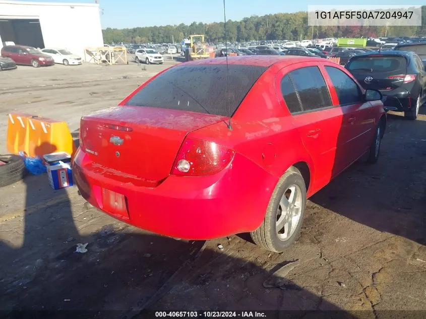 2010 Chevrolet Cobalt Lt VIN: 1G1AF5F50A7204947 Lot: 40657103