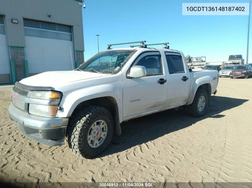 2004 Chevrolet Colorado VIN: 1GCDT136148187402 Lot: 30048912