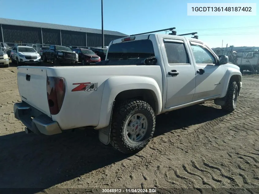 2004 Chevrolet Colorado VIN: 1GCDT136148187402 Lot: 30048912