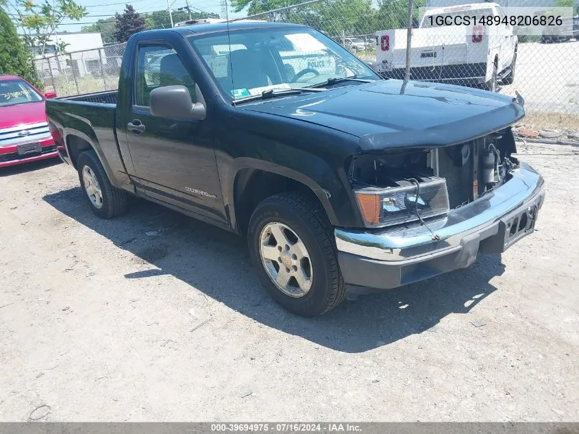 2004 Chevrolet Colorado VIN: 1GCCS148948206826 Lot: 39694975