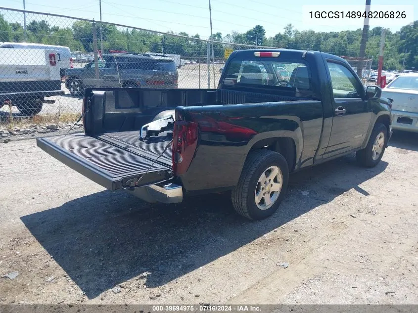 2004 Chevrolet Colorado VIN: 1GCCS148948206826 Lot: 39694975