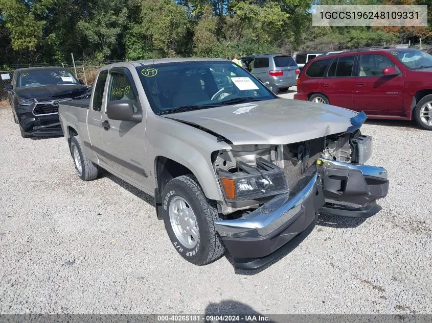 2004 Chevrolet Colorado VIN: 1GCCS196248109331 Lot: 40265181