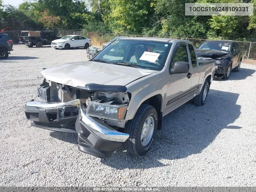 2004 Chevrolet Colorado VIN: 1GCCS196248109331 Lot: 40265181