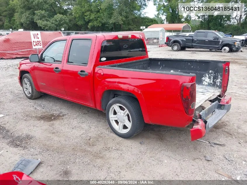 2004 Chevrolet Colorado Ls VIN: 1GCCS136048185431 Lot: 40292648