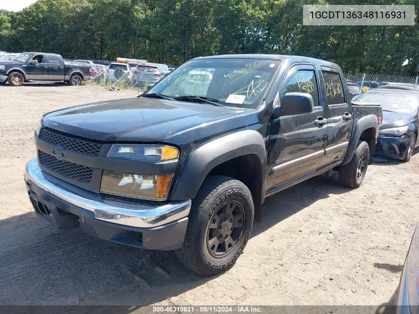 2004 Chevrolet Colorado Ls VIN: 1GCDT136348116931 Lot: 40310831