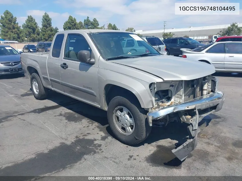 2004 Chevrolet Colorado VIN: 1GCCS196748104495 Lot: 40318398