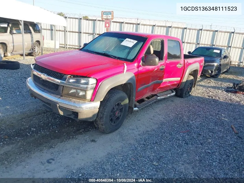 2004 Chevrolet Colorado VIN: 1GCDS136348111523 Lot: 40548354