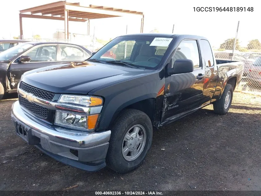 2004 Chevrolet Colorado Ls VIN: 1GCCS196448189148 Lot: 40692336