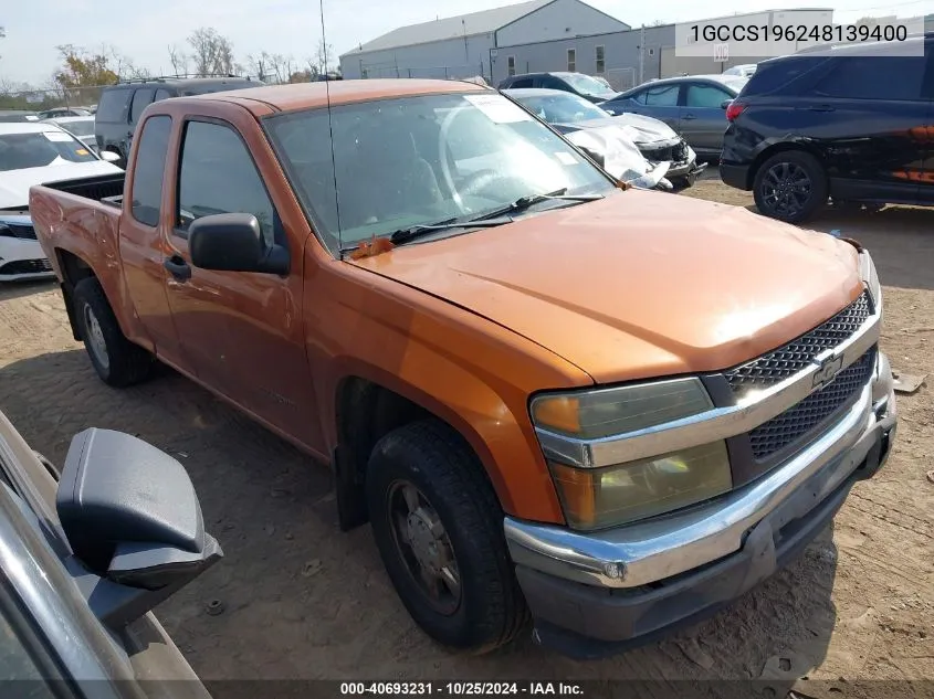 2004 Chevrolet Colorado Ls VIN: 1GCCS196248139400 Lot: 40693231