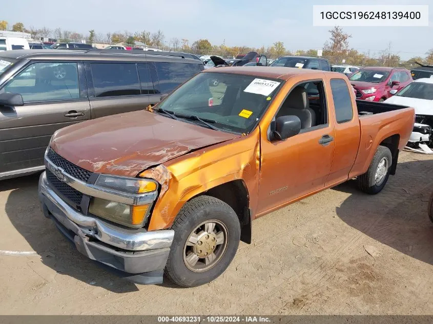 2004 Chevrolet Colorado Ls VIN: 1GCCS196248139400 Lot: 40693231