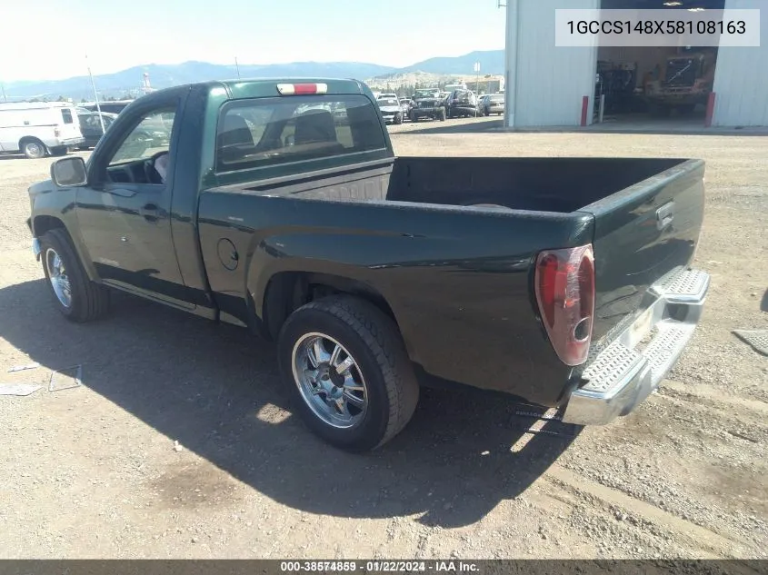 2005 Chevrolet Colorado VIN: 1GCCS148X58108163 Lot: 38574859