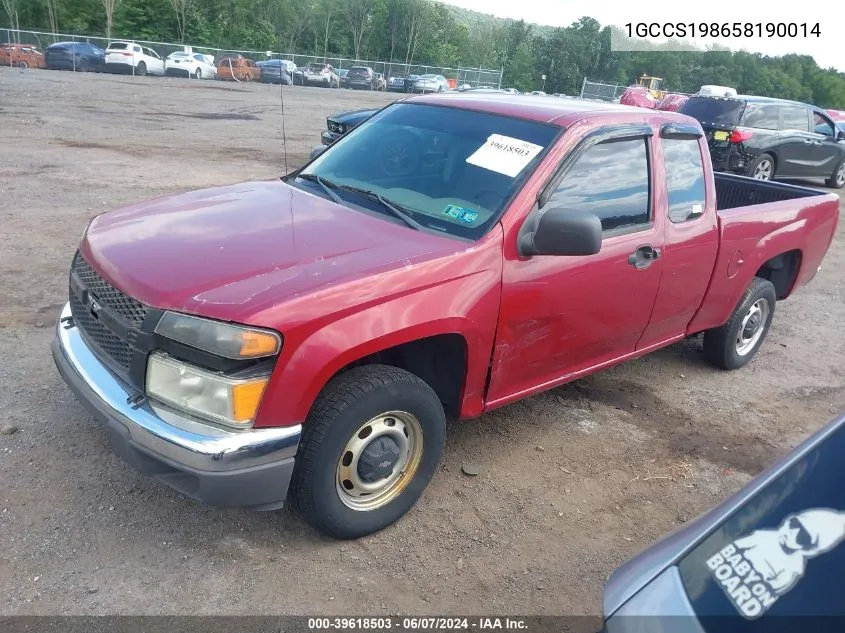 2005 Chevrolet Colorado VIN: 1GCCS198658190014 Lot: 39618503