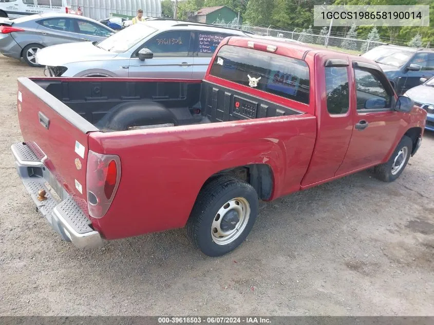 2005 Chevrolet Colorado VIN: 1GCCS198658190014 Lot: 39618503