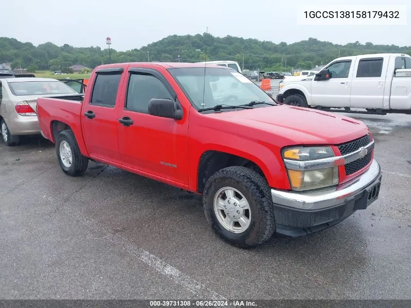 2005 Chevrolet Colorado Ls VIN: 1GCCS138158179432 Lot: 39731308