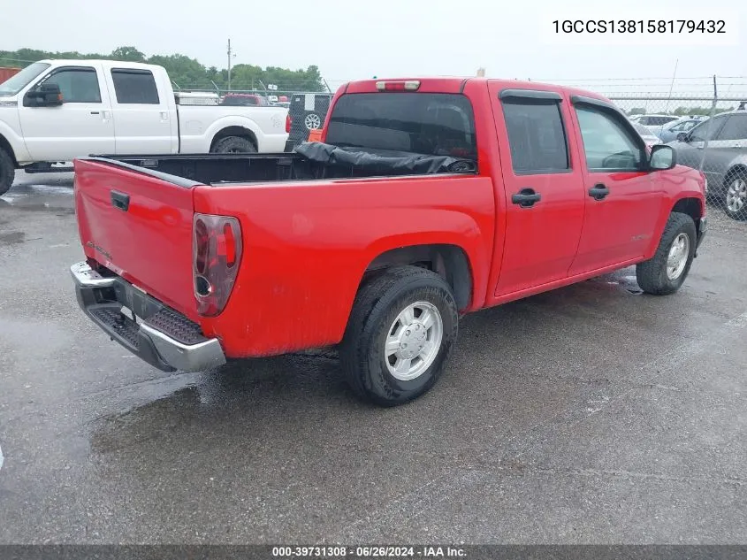 2005 Chevrolet Colorado Ls VIN: 1GCCS138158179432 Lot: 39731308