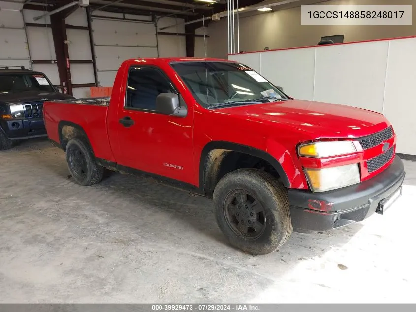 2005 Chevrolet Colorado VIN: 1GCCS148858248017 Lot: 39929473