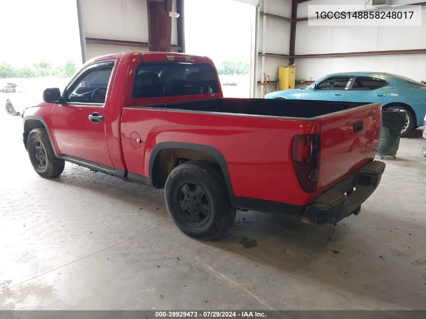 2005 Chevrolet Colorado VIN: 1GCCS148858248017 Lot: 39929473