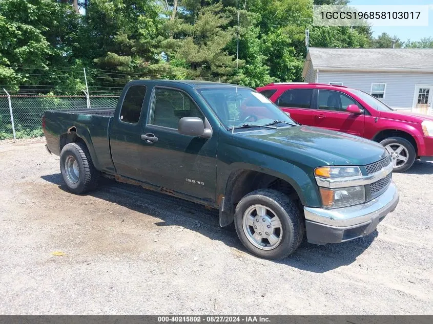 2005 Chevrolet Colorado Ls VIN: 1GCCS196858103017 Lot: 40215802