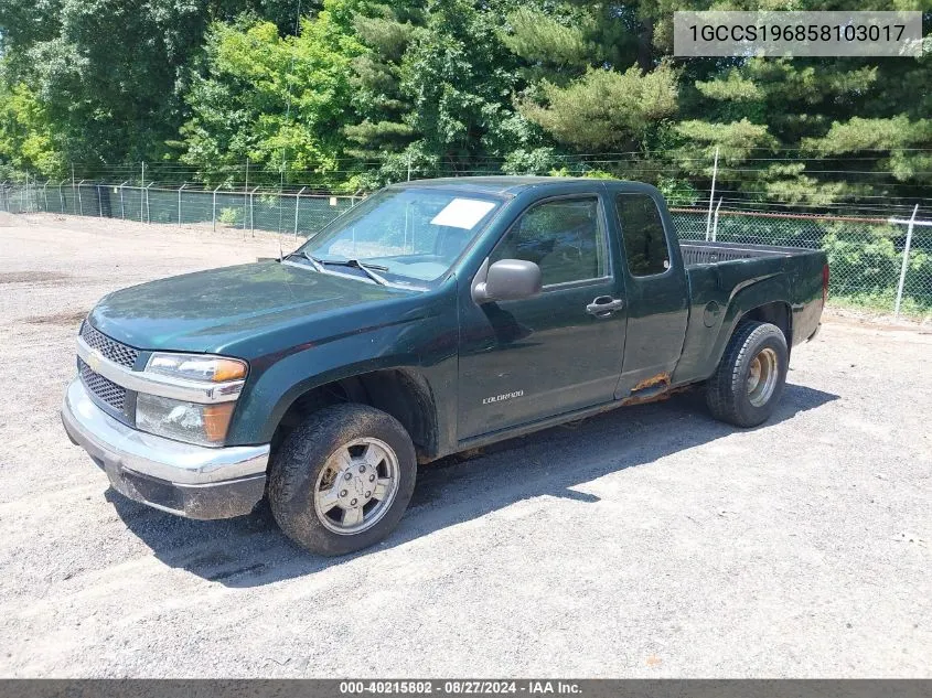 2005 Chevrolet Colorado Ls VIN: 1GCCS196858103017 Lot: 40215802