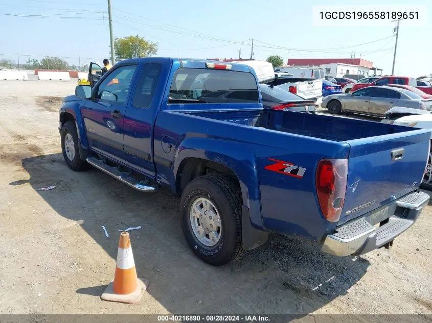 2005 Chevrolet Colorado Ls VIN: 1GCDS196558189651 Lot: 40216890