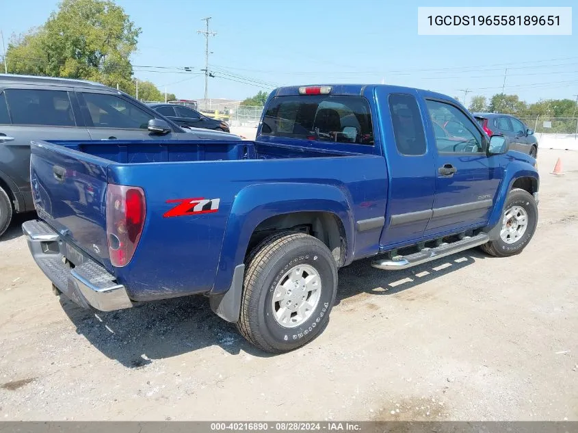 2005 Chevrolet Colorado Ls VIN: 1GCDS196558189651 Lot: 40216890