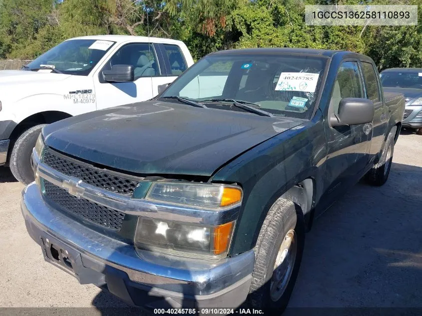 2005 Chevrolet Colorado Ls VIN: 1GCCS136258110893 Lot: 40245785