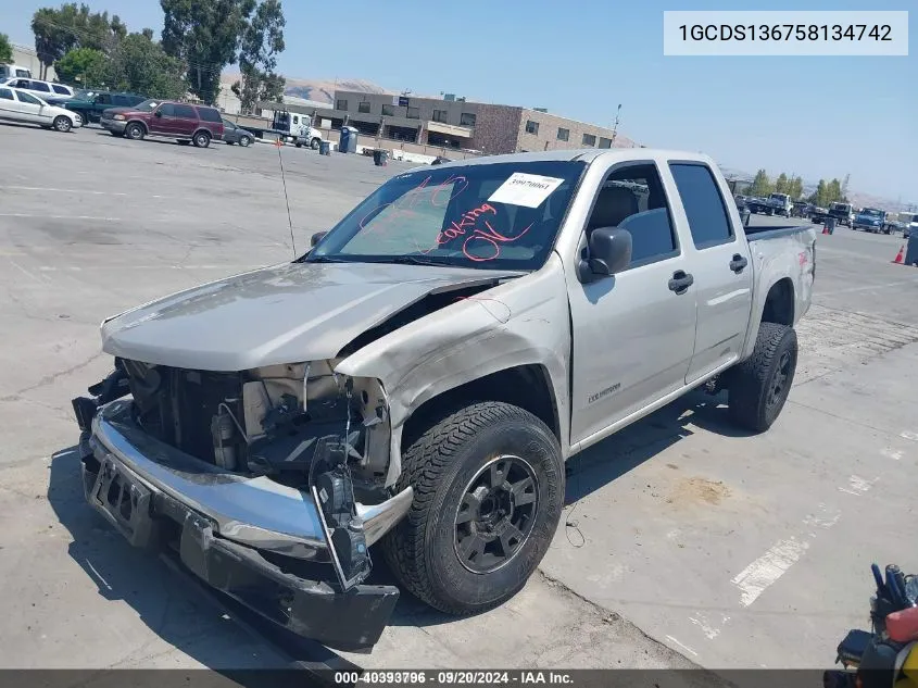 1GCDS136758134742 2005 Chevrolet Colorado Ls