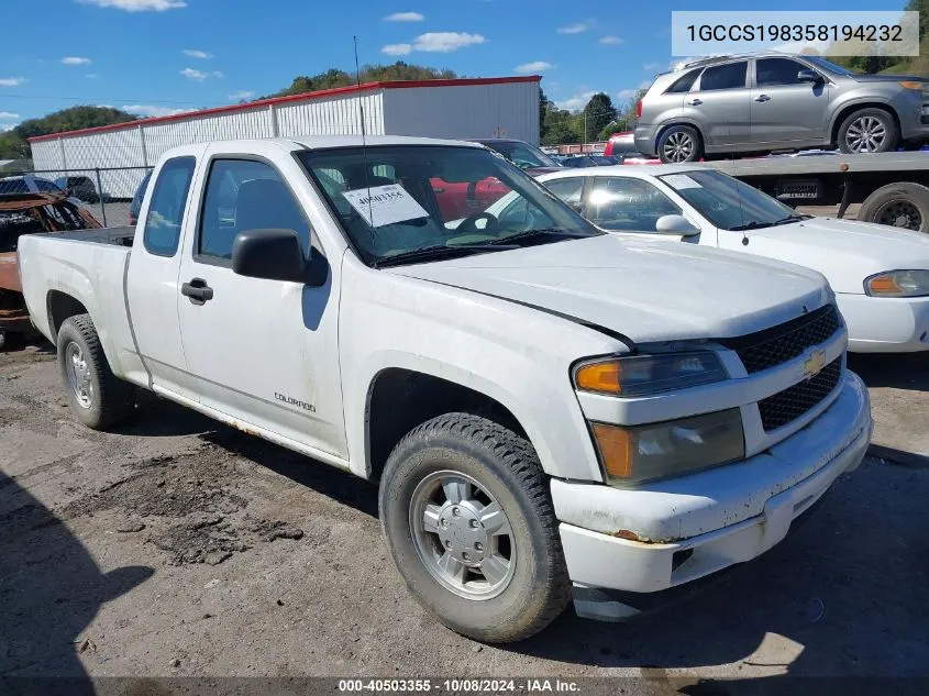 2005 Chevrolet Colorado VIN: 1GCCS198358194232 Lot: 40503355