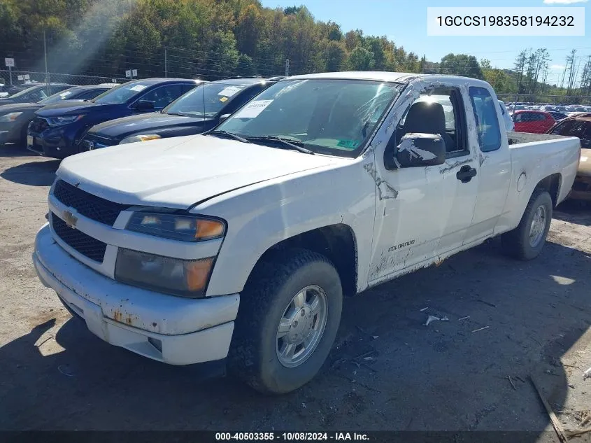 2005 Chevrolet Colorado VIN: 1GCCS198358194232 Lot: 40503355