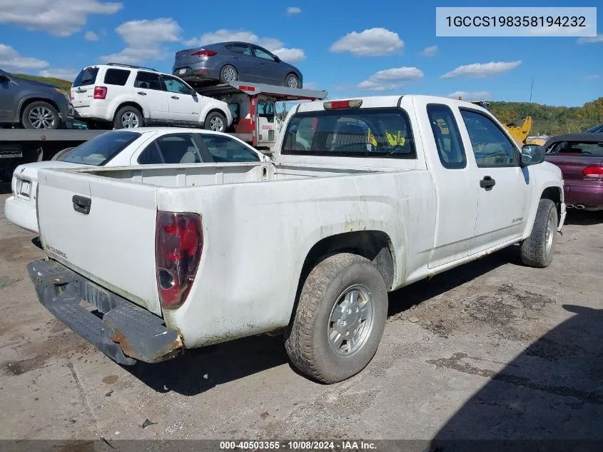 2005 Chevrolet Colorado VIN: 1GCCS198358194232 Lot: 40503355