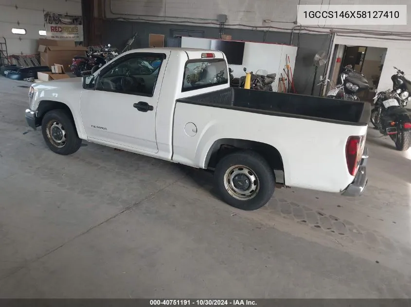 1GCCS146X58127410 2005 Chevrolet Colorado