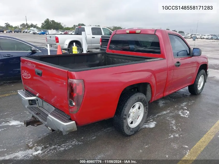 2005 Chevrolet Colorado Ls VIN: 1GCCS148558171283 Lot: 40807776