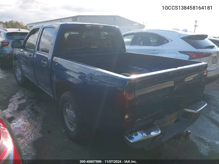 2005 Chevrolet Colorado Ls VIN: 1GCCS138458164181 Lot: 40807998