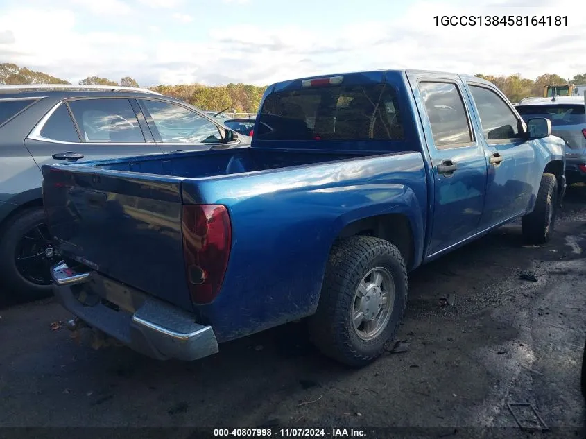 2005 Chevrolet Colorado Ls VIN: 1GCCS138458164181 Lot: 40807998