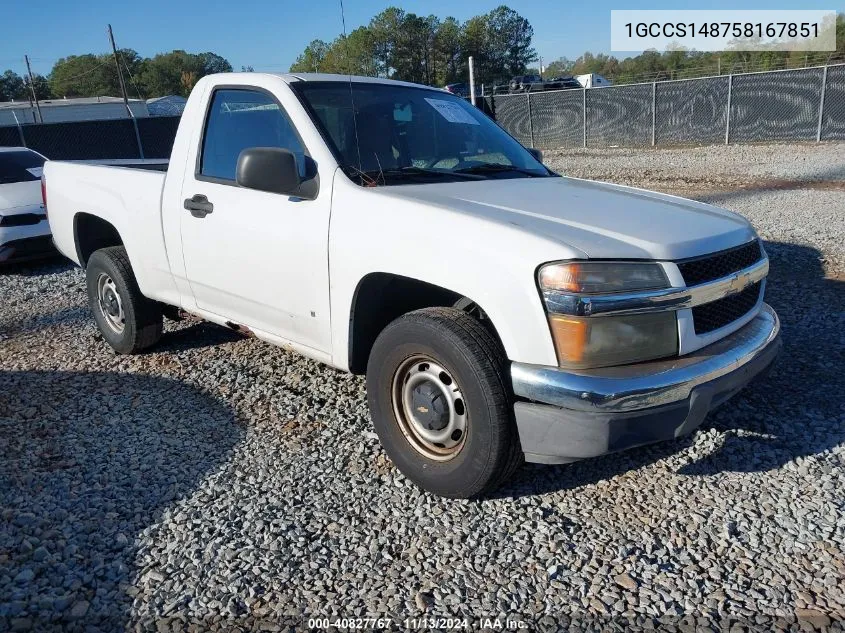 2005 Chevrolet Colorado VIN: 1GCCS148758167851 Lot: 40827767